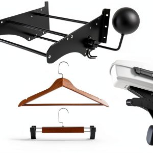 DreDoggMoto Rear Wall Mount Storage Rack Kit Black Aluminum 23x18x2-0