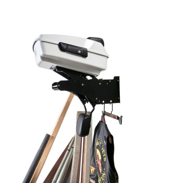 DreDoggMoto Rear Wall Mount Storage Rack Kit Black Aluminum 23x18x2-3
