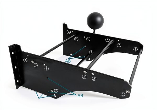 DreDoggMoto Rear Wall Mount Storage Rack Kit Black Aluminum 23x18x2-4