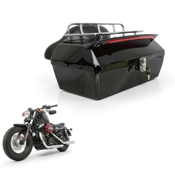Motorcycle Trunk 50L Black Hard Shell with Taillight ECOTRIC-3