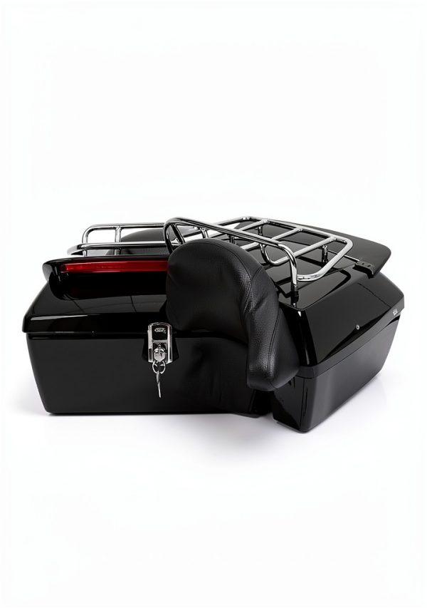 Motorcycle Trunk 50L Black Hard Shell with Taillight ECOTRIC-2