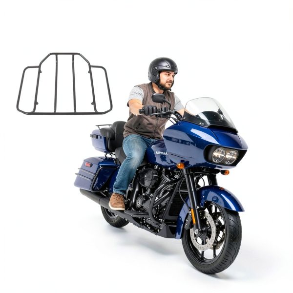 Harley Luggage Rack MASION Tour Pack Top Rack Black Chrome 20x14x3in-1
