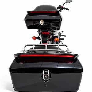 Motorcycle Trunk 50L Black Hard Shell with Taillight ECOTRIC-0